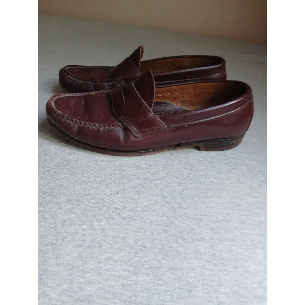 Bass Weejuns Mens 10.5 D Leather Oxblood Loafers Casual Work Dress Slip On